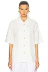 Khaite Owen Oversized Button Down Top In White