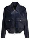 Khaite "owey" Bomber Jacket In Blue