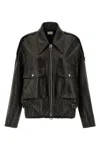 Khaite Owey Leather Jacket In Brown