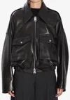 Khaite Owey Zip-up Leather Jacket In Black