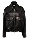 Khaite Owey Oversized Leather Jacket In Black