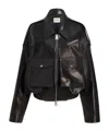 Khaite Owey Zip-up Leather Jacket In Black