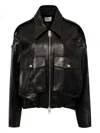 Khaite Owey Zip-up Leather Jacket In Black