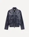 Khaite Owey Leather Jacket In Blue