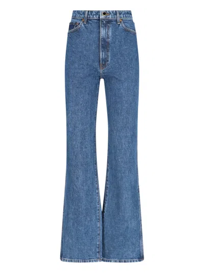 Khaite Danielle High Rise Straight Jeans In Blue