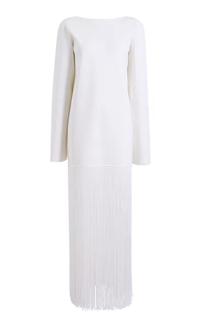 KHAITE PALEY FRINGED WOVEN MAXI DRESS