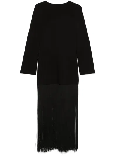 Khaite Paley Fringed Dress In Black