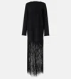 Khaite Paley Fringed Maxi Dress In Black