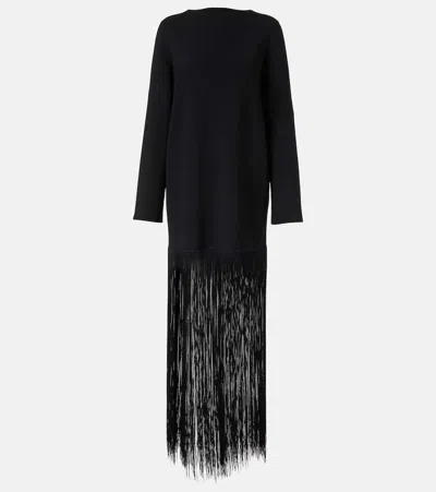 Khaite Paley Fringed Maxi Dress In Black