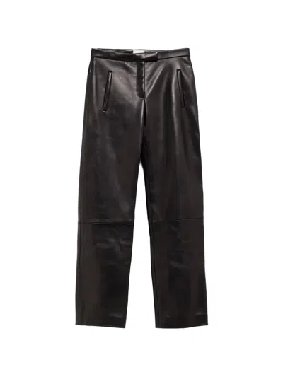 Khaite Panelled Leather Trousers In Black
