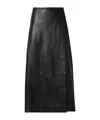 Khaite Panelled Wrap Midi Skirt In Black