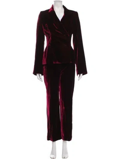 Pre-owned Khaite Pant Set In Burgundy
