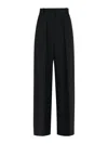 Khaite Satin Maris Tailored Trousers In Black
