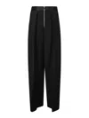 Khaite Marnie High-waisted Wide-leg Trousers In Black