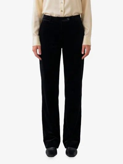 Khaite Pantaloni Hunter In Velluto In Black