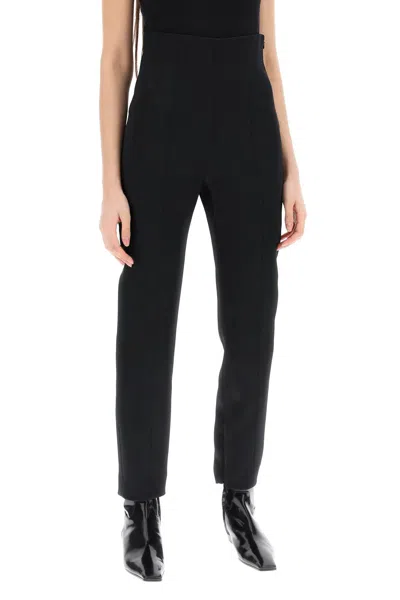 Khaite Lenn High-rise Crepe Pants In Black