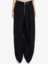Khaite The Marine Wide-leg Trousers In Black Fabric In Black