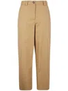 Khaite Cotton Straight-leg Trousers In Yellow