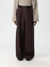 Khaite Marine Brown Viscose Blend Pants In Braun