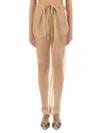 Khaite Trenton Pleated Silk-organza Tapered Pants