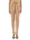 Khaite Trenton Pleated Silk-organza Tapered Pants