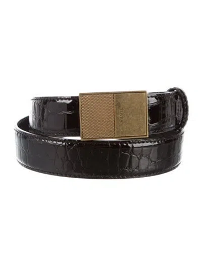 Pre-owned Khaite Patent Leather Belt In Black