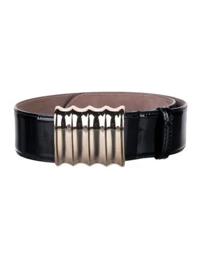 Pre-owned Khaite Patent Leather Belt In Black