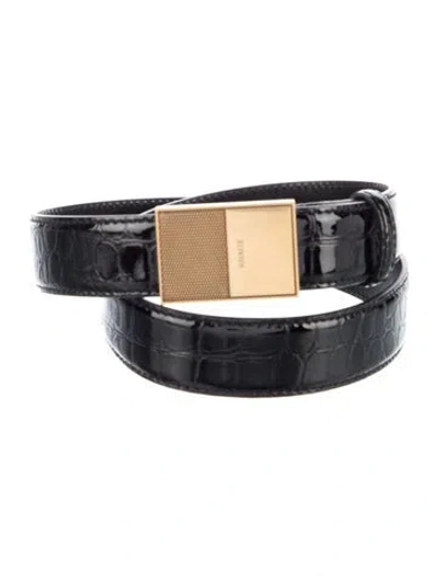 Pre-owned Khaite Patent Leather Belt In Black