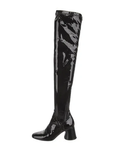 Pre-owned Khaite Patent Leather Boots In Black