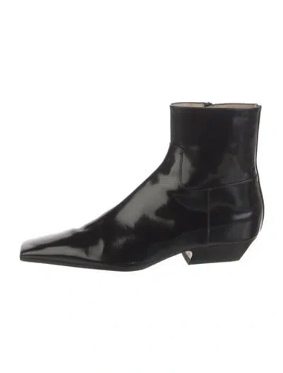 Pre-owned Khaite Patent Leather Boots In Black