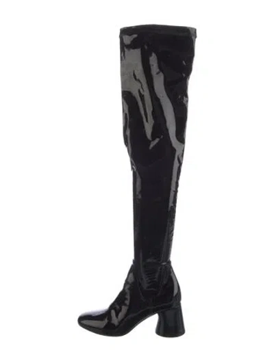 Pre-owned Khaite Patent Leather Boots In Black