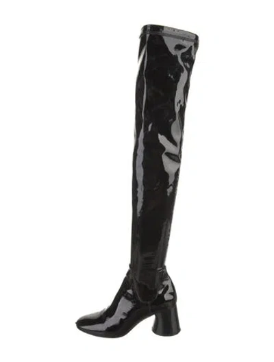 Pre-owned Khaite Patent Leather Boots In Black