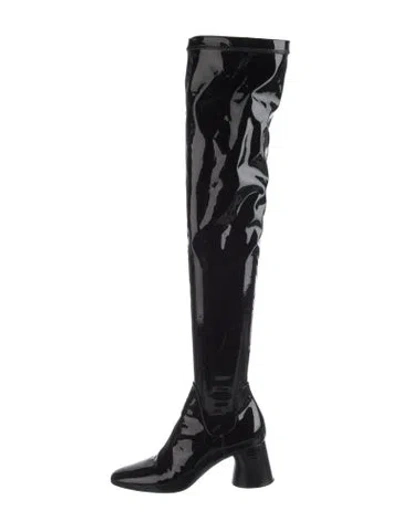 Pre-owned Khaite Patent Leather Boots In Black