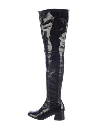 Pre-owned Khaite Patent Leather Boots In Black