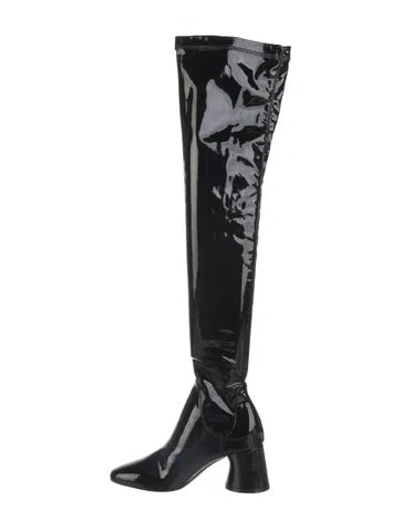Pre-owned Khaite Patent Leather Boots In Black