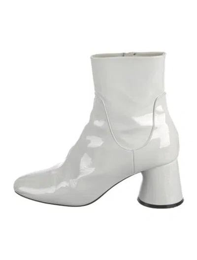 Pre-owned Khaite Patent Leather Boots In White