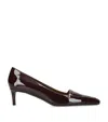 Khaite Patent Leather Celia Pumps 50 In Burgundy