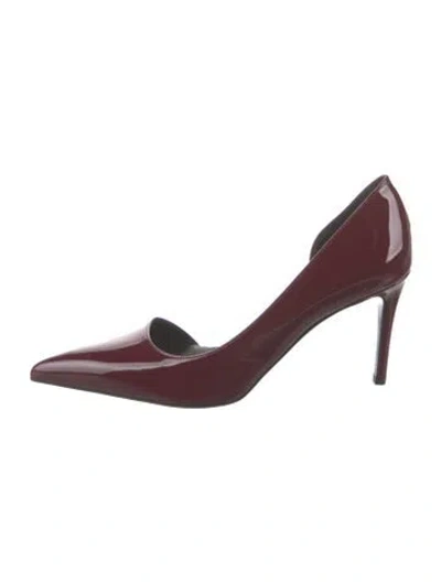 Pre-owned Khaite Patent Leather D'orsay Pumps In Burgundy
