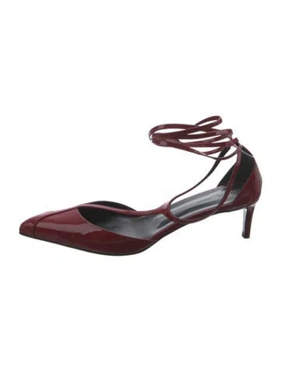 Pre-owned Khaite Patent Leather D'orsay Pumps In Red