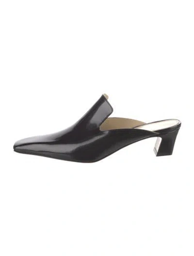 Pre-owned Khaite Patent Leather Mules In Black