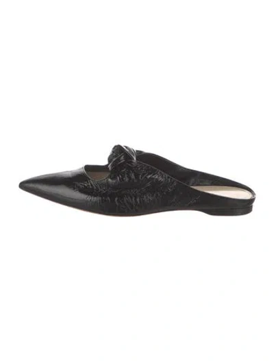 Pre-owned Khaite Patent Leather Mules In Black