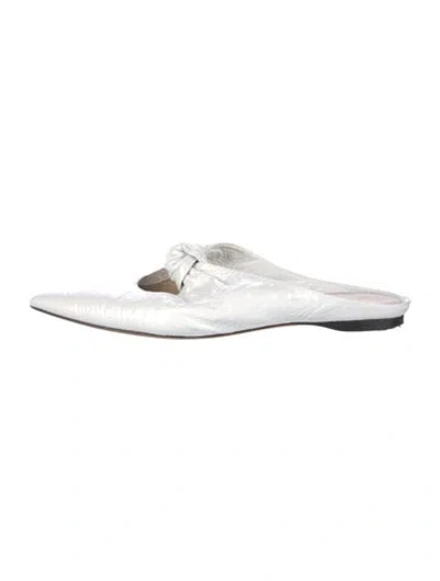 Pre-owned Khaite Patent Leather Mules In White