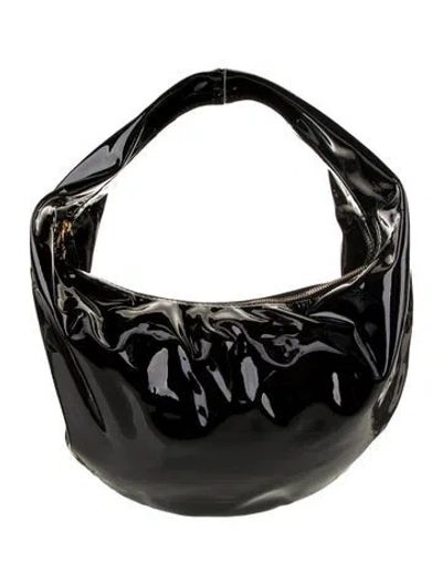 Pre-owned Khaite Patent Leather Shoulder Bag In Black