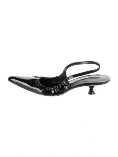 Pre-owned Khaite Patent Leather Slingback Pumps In Black