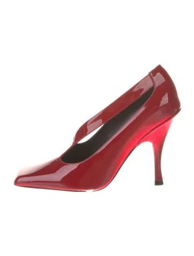 Pre-owned Khaite Patent Leather Slingback Pumps In Red