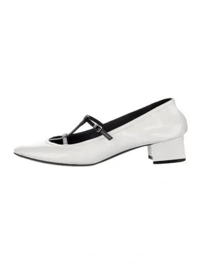 Pre-owned Khaite Patent Leather Slingback Pumps In White