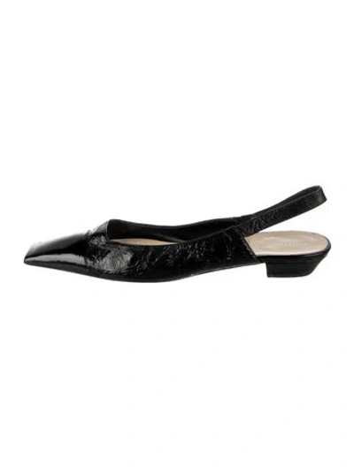 Pre-owned Khaite Patent Leather Slingback Sandals In Black