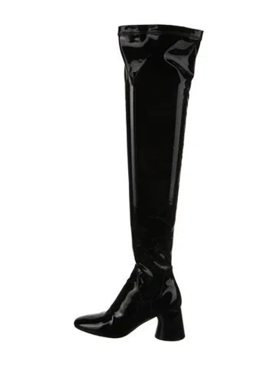 Pre-owned Khaite Patent Leather Sock Boots In Black