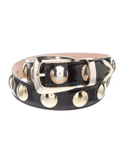 Pre-owned Khaite Patent Leather Studded Accents Belt In Black