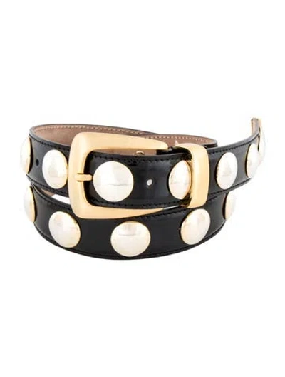 Pre-owned Khaite Patent Leather Studded Accents Waist Belt In Black